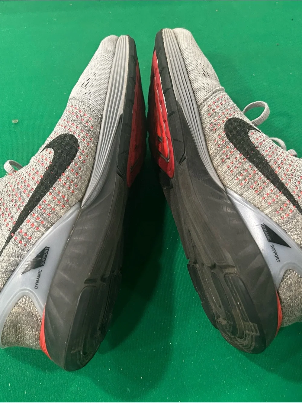 Nike Men's Lunarglide 7 Running Shoes - Light Gray with Coral Accents
